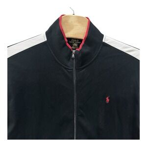 Polo Ralph Lauren Men's 1XB Black/White Interlock Track‎ Jacket Preppy Sporty